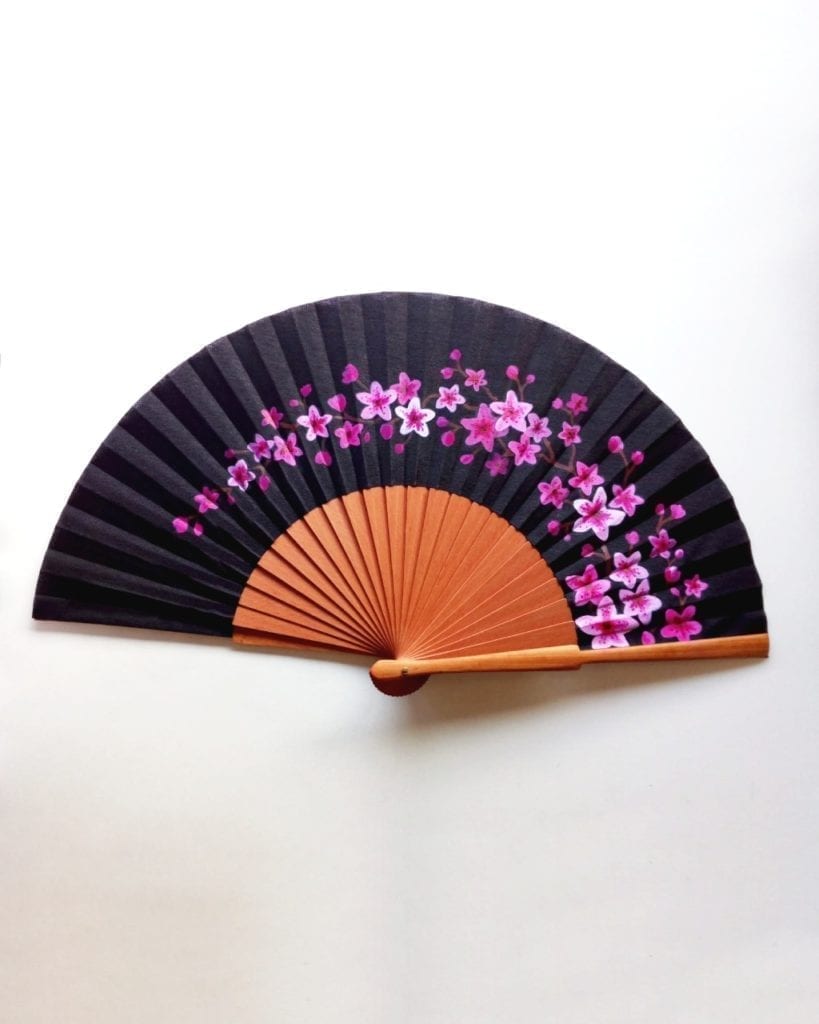 Abanico de madera flores de cerezo maiteglliso_2 _ hand fan