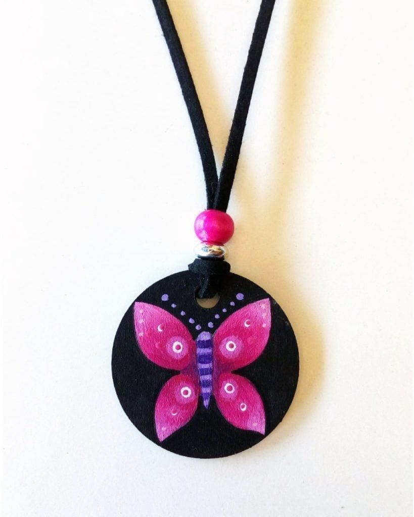 Colgante mariposa rosa maiteglliso_Butterfly pendant