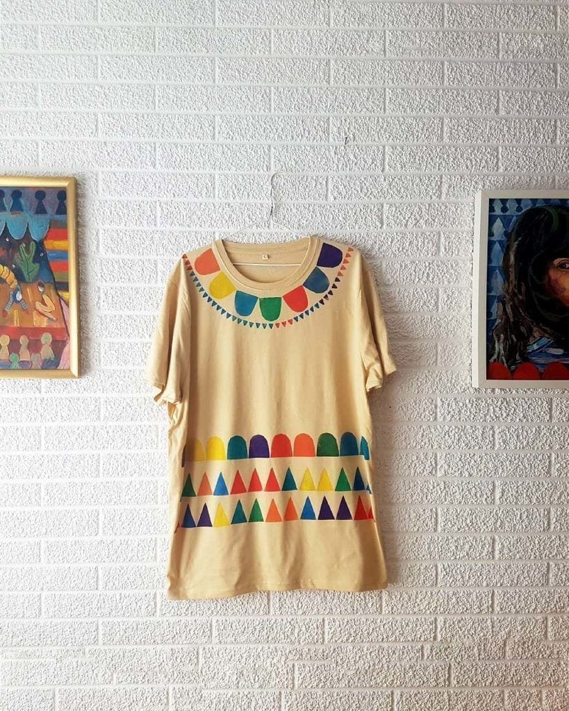 Camisetas de algodon multicolor portada _ Hand printed organic cotton t-shirts