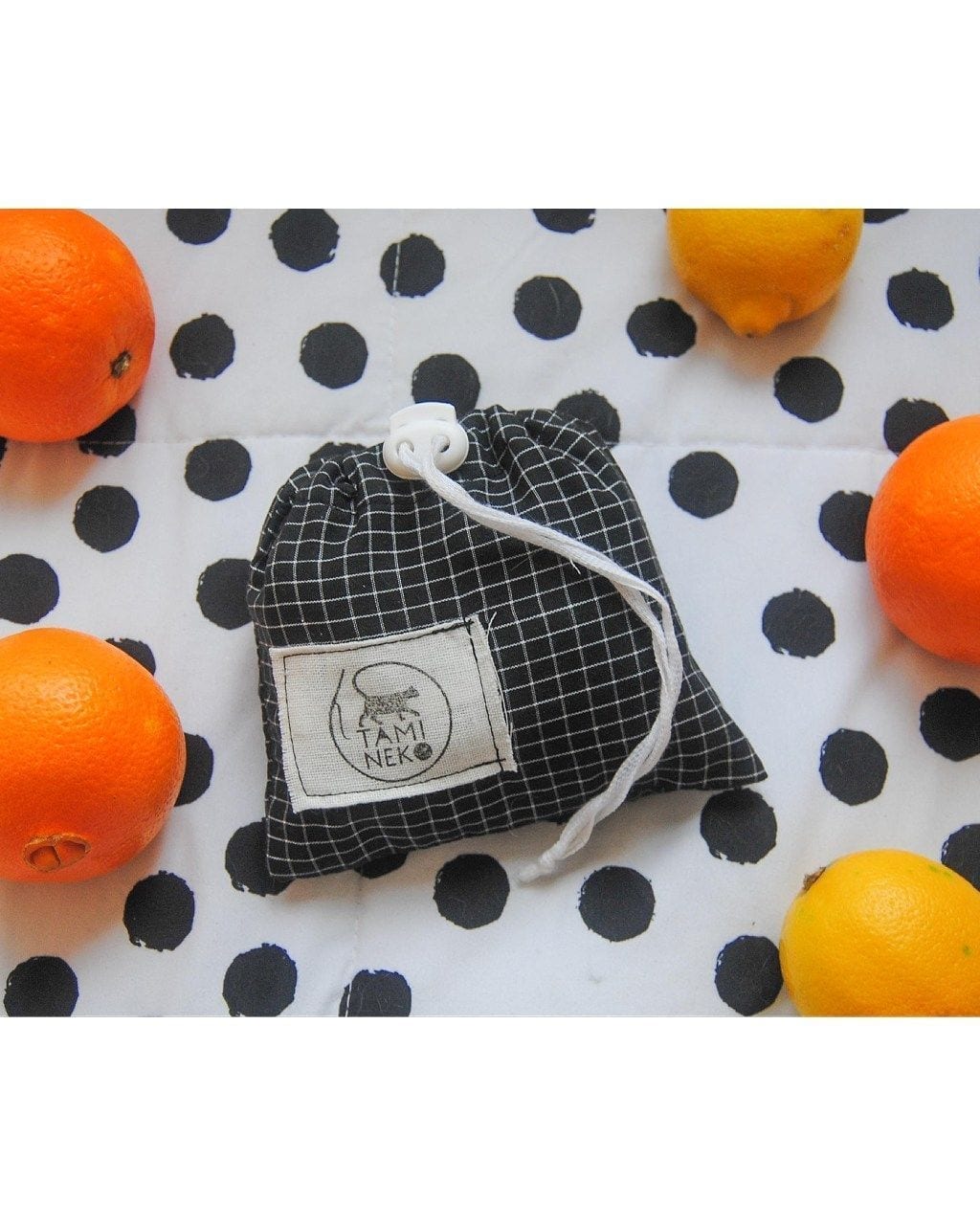 TamiNeko - Bolsas reutilizables para alimentos - Handmade reusable food bags for groceries black